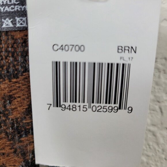 Cejon Ombre Paisley Woven Scarf With Fringe Brown Made In Italy NWT 12"x48" - Picture 8 of 8